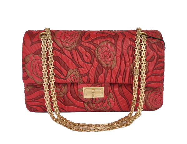 7A Fake Chanel 2.55 Rose Flap Bag 4771 Red Golden